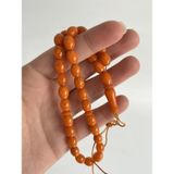 Oval Kesim Kokulu Toz Kehribar Tesbih 33Lük 7Mm A008