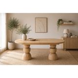 Oval Kupa Açılır Mutfak Masası, Meşe, 160 Cm