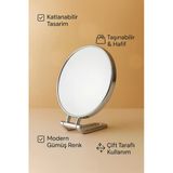 Oval Makyaj Traş Aynası Masa Dresuar Komidin Banyo Ayna 18X15 Cm