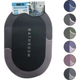 Oval - Mat Renkler 38X58CM Su Emici - Sihirli Banyo Paspası Elastik (5250) - Çok Renkli