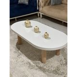 Oval Model 120X60 cm Kalın Kenarlı Orta Sehpa Ahşap Ayaklı - Doğalince