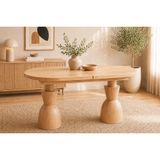 Oval Oscar Açılır Mutfak Masası, Meşe, 160 Cm