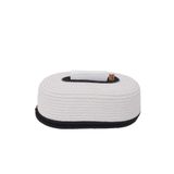 Oval Peçetelik Pamuk Jüt Hasır Peçetelik Sofra Dekoratif Sepet Hasır Sepet Düzenleyici-27x15x8cm 1001000009507