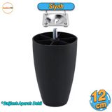 Oval Plastik Ayak 12 Cm Siyah Mobilya Yükseltici Sehpa Kanepe Koltuk Ayağı Baza Ayakları Aparatlı