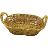 Oval Plastik Hasır Ekmek - Çok Amaçlı Sepet Kulplu - Metal Iskelet TABAN:14X21- AĞIZ:19X27CM D:7.5cm