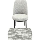 Oval Sandalye Kılıfı Retro Sandalye Örtüsü Lastikli Jakarlı Çubukdesen Tekli Küçük Boy Krem - 53 x 40 cm