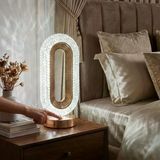 Oval Şeklinde Kristal Led Masa Lambası – Dokunmatik, 3 Renk Işık Modlu, Şarjlı Dekoratif Gece Lambası (5332)