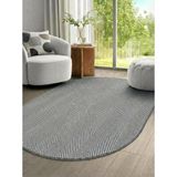 Oval Sisal Halı 1002 Antrasit Balık Sırtı Desen Kaymaz Taban Modern Salon Oturma Odası Halısı Antrasit