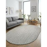 Oval Sisal Halı 1003 Gri Balık Sırtı Desen Kaymaz Taban Modern Salon Oturma Odası Halısı Gri