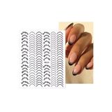 Oval Siyah French Tırnak Stıcker Wg625