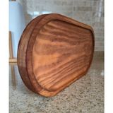 Oval Sunum Tahtası - Koyu Renk - 25 x 12 cm
