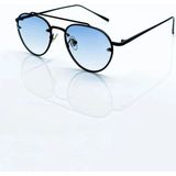Oval Unisex Güneş Gözlük Metal Çerçevea - Mavi - Açık Mavi