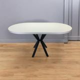 Oval Yemek Masası 6 Kişilik 160 x 90 (BEYAZ)