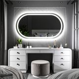 Ovanta Led'li Lazer Kumlamalı Lavabo & Banyo Aynası (Dokunmatik Sensörlü) beyaz led 100 x 55