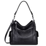 Over Earth Deri Hobo Çantalar ve Çantalar Kadınlar Bayanlar Omuz Crossbody Çanta, 01-siyah, Medium Size/13.5 inch