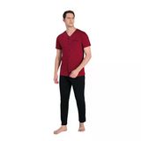 Over Sleep 2348 Erkek Önden Düğmeli Süprem Yazlık Pijama Takım (M-L-Xl-2Xl)