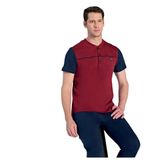 Over Sleep 2353 Erkek Kısa Kol Büyük Beden Süprem Pijama Takım (L-XL-XXL-3XL)