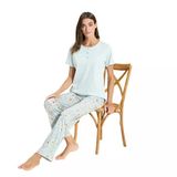 Over Sleep 3334 Kadın Büyük Beden Modal Yazlık Pijama Takım (L-Xl-2Xl-3Xl)