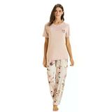 Over Sleep 3356 Kadın Büyük Beden Viskon Yazlık Pijama Takım (L-Xl-2Xl-3Xl)