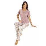 Over Sleep 3359 Kadın Büyük Beden Viskon Yazlık Pijama Takım (L-Xl-2Xl-3Xl)