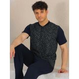 Over Sleep 646 Erkek Pamuk Kısa Kol Pijama Takım