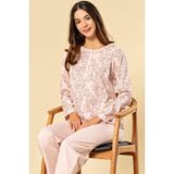 Over Sleep 69002 Kadın Kışlık Pijama Takım Pudra XXL