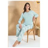 Over Sleep by Poleren MAVİ MODAL BATTAL PİJAMA TAKIMI