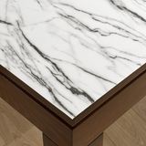 Overdal 1,2 mm Mermer Desenli Kalın Pvc Masa Örtüsü Kaymaz Silinebilir Masa Koruyucu - Beyaz Siyah D01 - Beyaz - Siyah - 80 x 120 cm