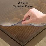 Overdal 2,6 mm Şeffaf Kalın Pvc Masa Örtüsü Kaymaz Silinebilir Masa Koruyucu - 80 x 60 cm