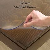 Overdal 3,6 mm Şeffaf Kalın Pvc Masa Örtüsü Kaymaz Silinebilir Masa Koruyucu - 70 x 60 cm