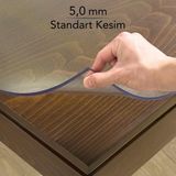 Overdal 5,0 mm Şeffaf Kalın Pvc Masa Örtüsü Kaymaz Silinebilir Masa Koruyucu - 70 x 100 cm
