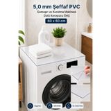 Overdal 5,0 mm Şeffaf PVC Çamaşır Makinesi Kurutma Makinesi Üstü Koruyucu Örtü Kaymaz Silinebilir 60x60 cm