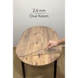 Overdal Oval 2,6 mm Şeffaf Kalın PVC Masa Örtüsü Kaymaz Silinebilir Masa Koruyucu (Düz Hatlı Masa Uyumlu)