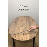 Overdal Oval 5,0 mm Şeffaf Kalın PVC Masa Örtüsü Kaymaz Silinebilir Masa Koruyucu (Düz Hatlı Masa Uyumlu)