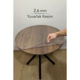 Overdal Yuvarlak 2,6 mm Şeffaf Kalın PVC Masa Örtüsü Kaymaz Silinebilir Masa Koruyucu