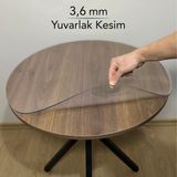 Overdal Yuvarlak 3,6 mm Şeffaf Kalın Pvc Masa Örtüsü Kaymaz Silinebilir Masa Koruyucu - 001 - Beyaz - 75 x 75 cm