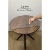 Overdal Yuvarlak 3,6 mm Şeffaf Kalın PVC Masa Örtüsü Kaymaz Silinebilir Masa Koruyucu