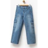 Overdo Kız Çocuk Kargo Cepli Wide Leg Kot Pantolon