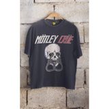 Overdrive Mötley Crüe “tour 1983” Özel Tasarım Vintage Rock Tişört - Siyah - Soluk Siyah