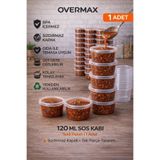 OVERMAX 1 Adet 120 ml Sızdırmaz Sos Kabı | Mini Saklama Kabı, Buzluk Kabı, Sosluk, Et & Kemik Suyu Kabı