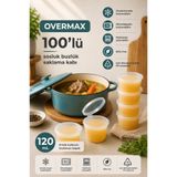 OVERMAX 100 Adet 120 ml Sızdırmaz Kapaklı Saklama Kabı | Mini Saklama Kabı, Buzluk Kabı, Sosluk, Et & Kemik Suyu Kabı