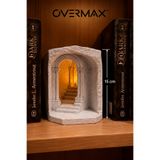 OVERMAX Işıklı Dekoratif Kitaplık Süsü – 15 cm Taş Kemer ve Merdiven Tasarımlı Kitap Arası Dekor