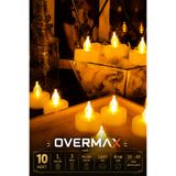OVERMAX Premium LED Tealight Mum – Sıcak Beyaz Işık | Gerçek Mum Görünümü | 10 Adet
