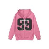 OverOz 99 Sırt Baskılı Kapüşonlu Yarı Oversize Sweatshirt Hoodie, 2XL, H1408, Pembe, üniseks-yetişkin