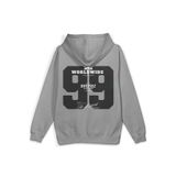 OverOz 99 Sırt Baskılı Kapüşonlu Yarı Oversize Sweatshirt Hoodie, L, H1408, Gri, üniseks-yetişkin