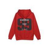 OverOz 99 Sırt Baskılı Kapüşonlu Yarı Oversize Sweatshirt Hoodie, L, H1408, Kırmızı, üniseks-yetişkin