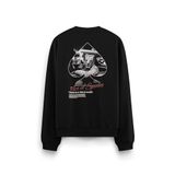 Overoz Ace Of Spades Maça Ası Sırt Baskılı Siyah Oversize Sweatshirt S1225, XL