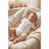 Overoz Anneanne Yazılı Bebek Zıbın Erkek Kız Bebek Body Çıtçıtlı Beyaz Kısa Kollu Badi Tulum Bebek Hediyelik 5683-10