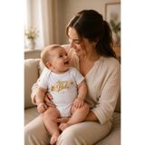 Overoz Annesinin Balı Baskılı Beyaz Kısa Kollu Bebek Body Zıbın Kız Erkek Bebek Çıtçıtlı Badi Tulum 3-6 Ay, OVEROZBABY5241