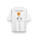 Overoz Beyaz Oversize Minimal Sırt Baskılı Oversize Yazılı Unisex Tişört 1329, S